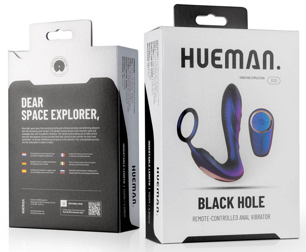 Cockring Plug vibrant Black Hole Hueman 11 x 3.3cm