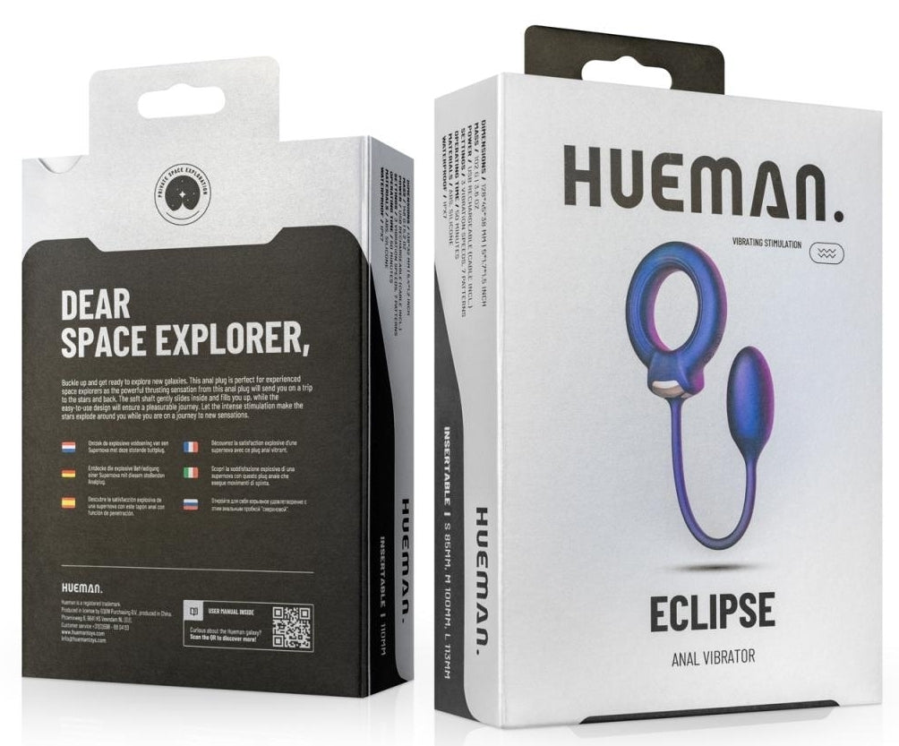 Cockring Plug vibrant Eclipse Hueman 6.5 x 3cm - Diamètre 45mm