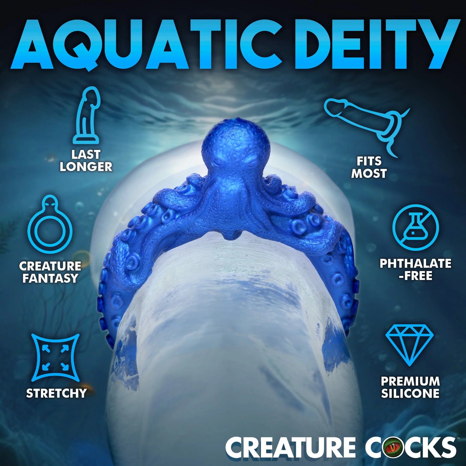 Cockring Poseidon's Octo-ring Bleu
