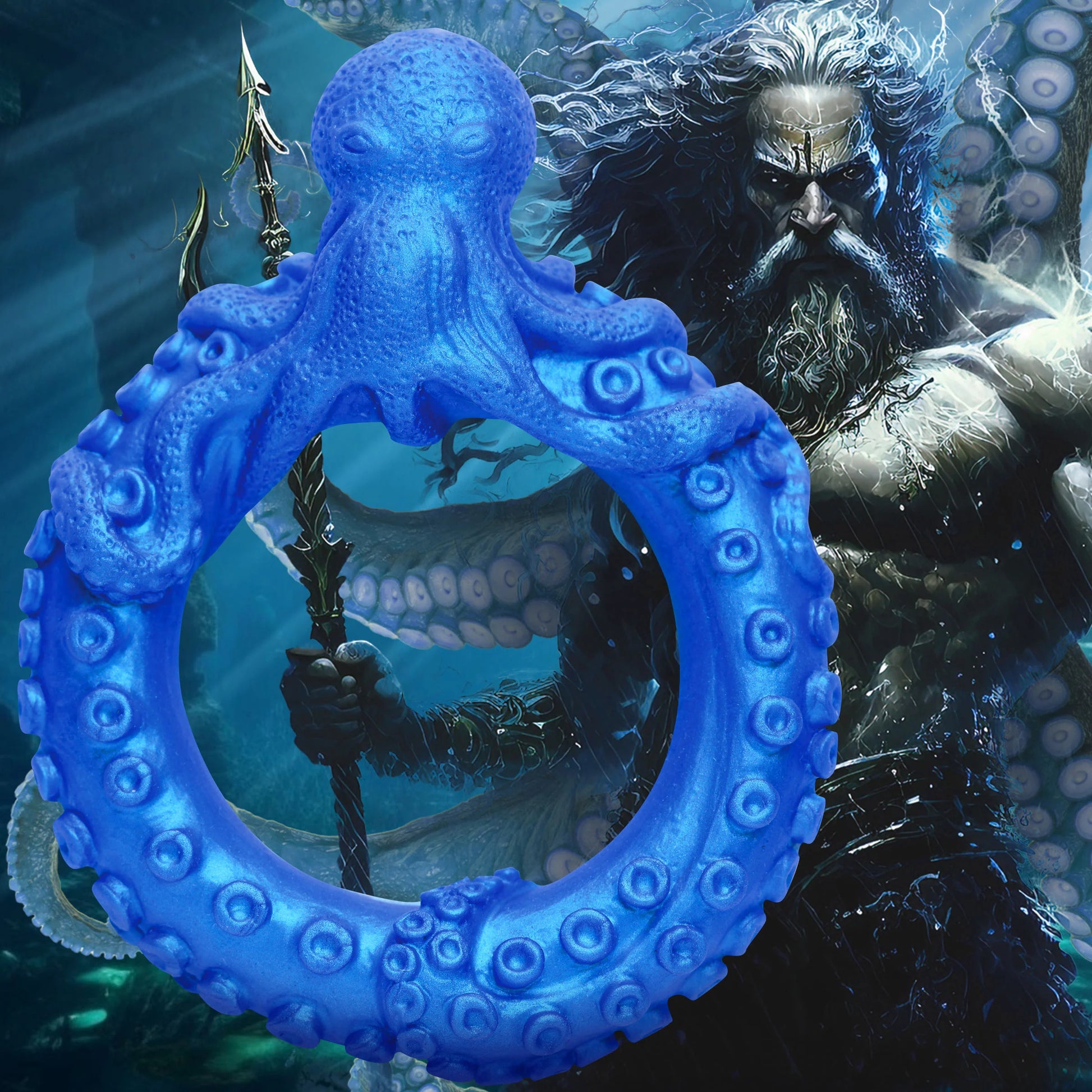 Cockring Poseidon's Octo-ring Bleu