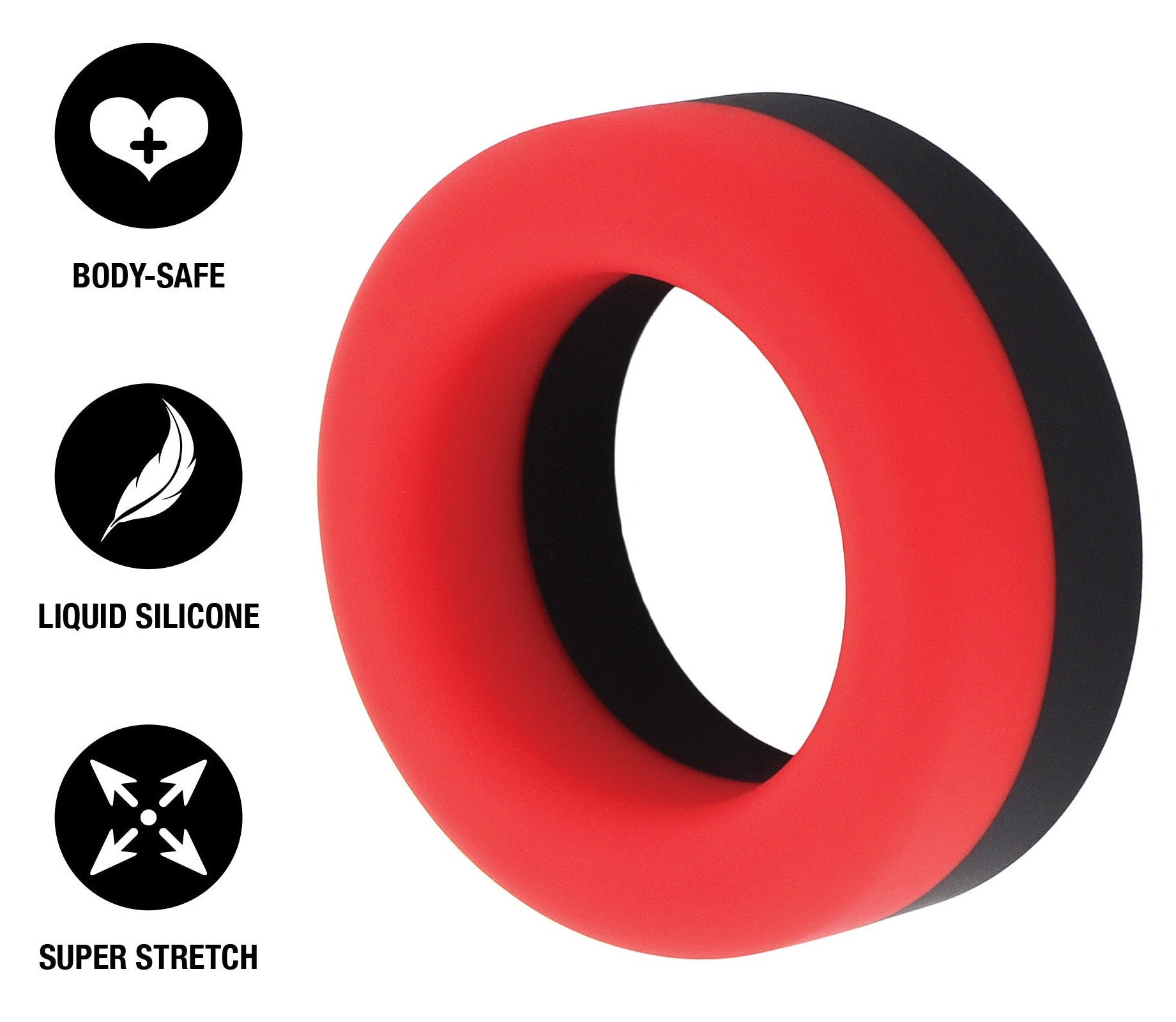 Cockring Prolong Power Noir-Rouge 30mm