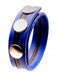 Cockring Rubber 3 snaps Bleu