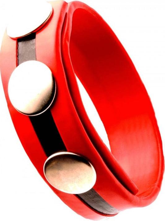 Cockring Rubber 3 snaps Rouge