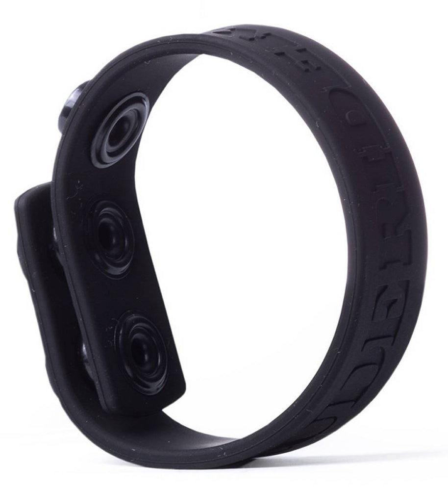 Cockring silicone 3 Snaps Noir