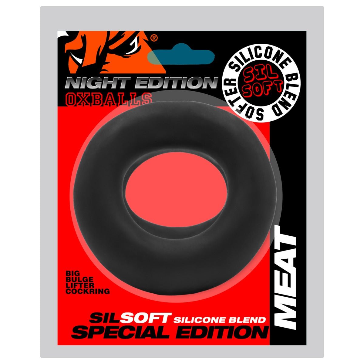 Cockring Silicone MEAT Oxballs Night Edition Noir