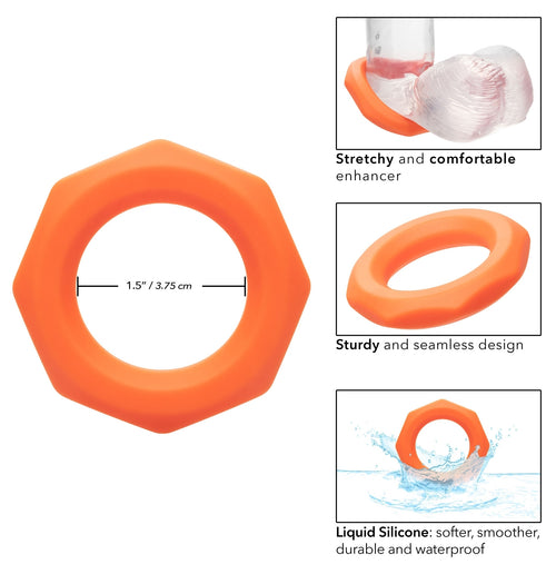 Cockring Silicone Sexagon Alpha 37mm Orange