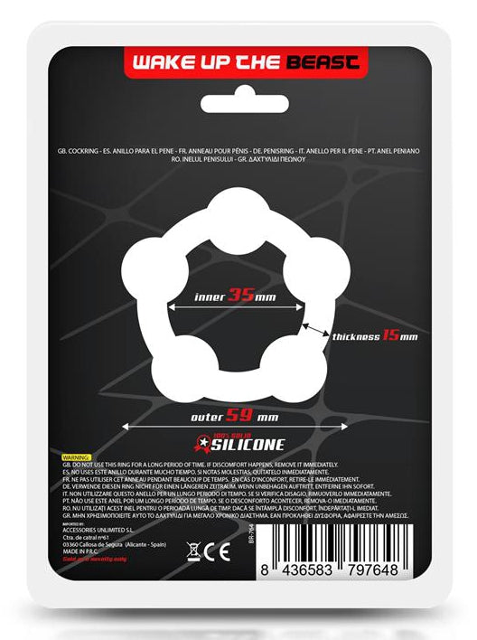 Cockring silicone Wake Up 35mm Noir