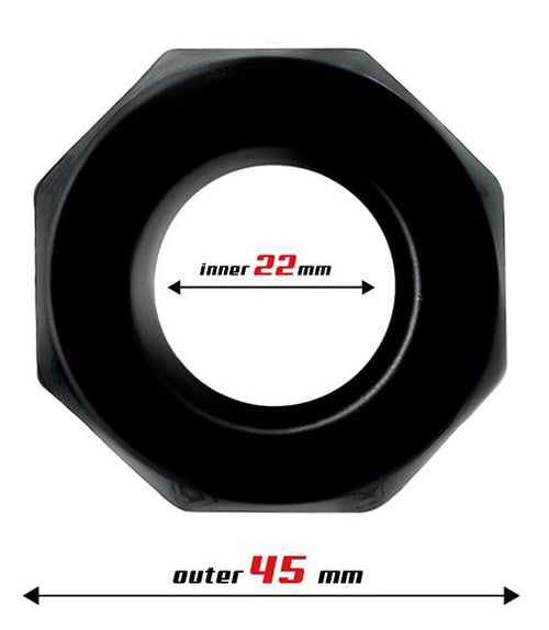 Cockring souple Polygon Noir