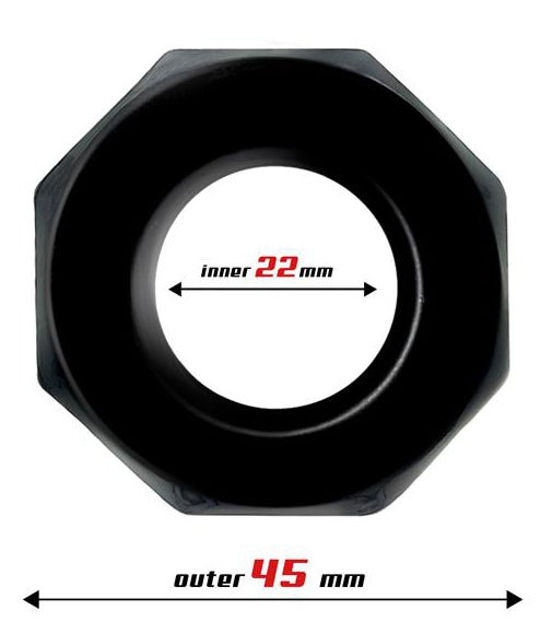 Cockring souple Polygon Noir