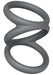 Cockring Triplicock Gris M 45mm