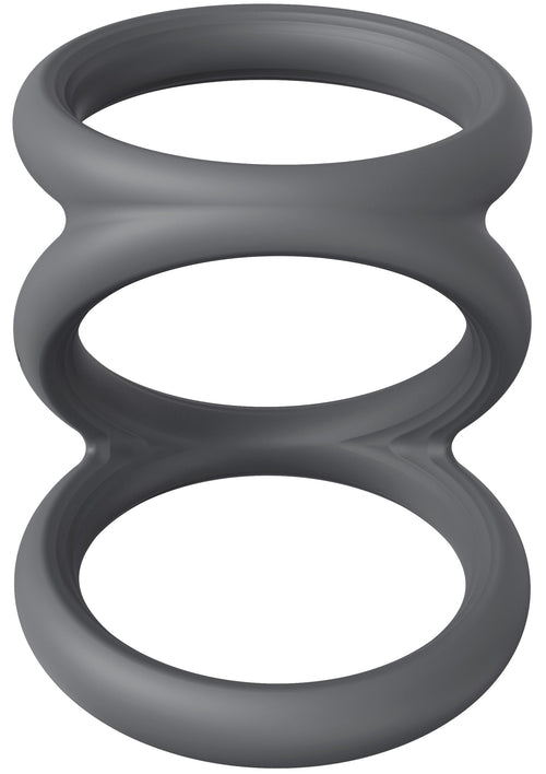 Cockring Triplicock Gris S 40mm