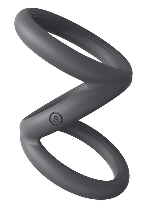 Cockring Triplicock Gris S 40mm
