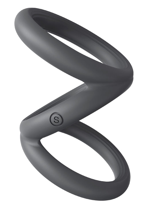 Cockring Triplicock Gris S 40mm