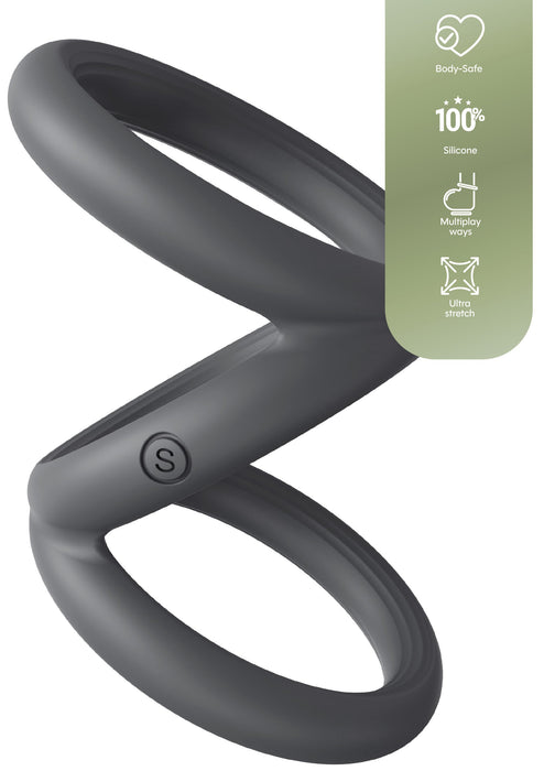 Cockring Triplicock Gris S 40mm
