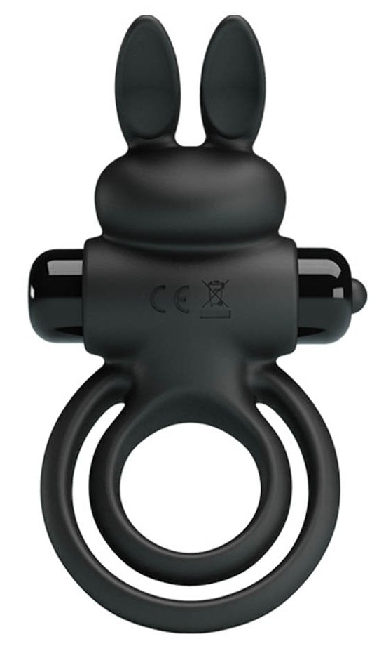 Cockring vibrant Dick Rabbit Petty Love 25mm Noir