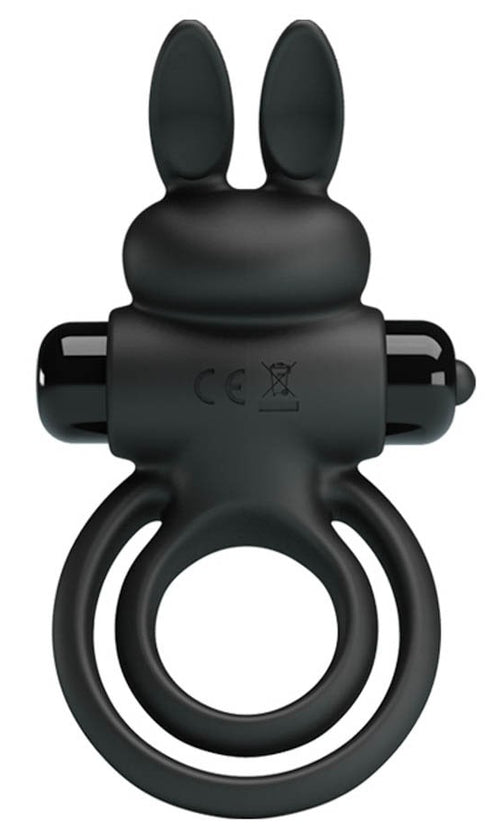 Cockring vibrant Dick Rabbit Petty Love 25mm Noir