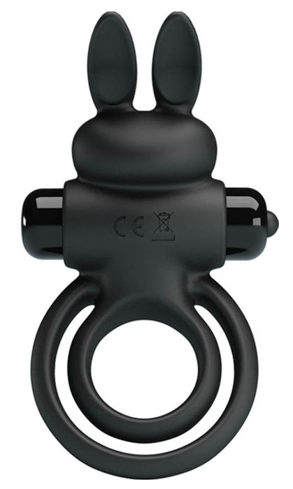 Cockring vibrant Dick Rabbit Petty Love 25mm Noir