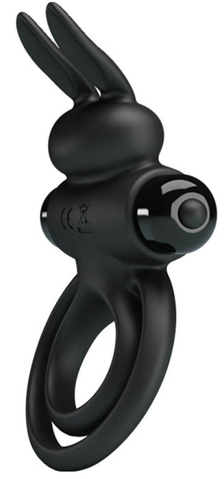 Cockring vibrant Dick Rabbit Petty Love 25mm Noir