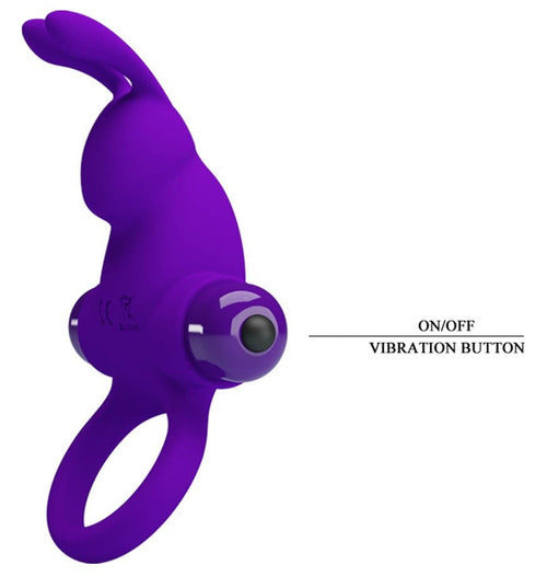 Cockring vibrant Dick Rabbit Pretty Love 30mm Violet