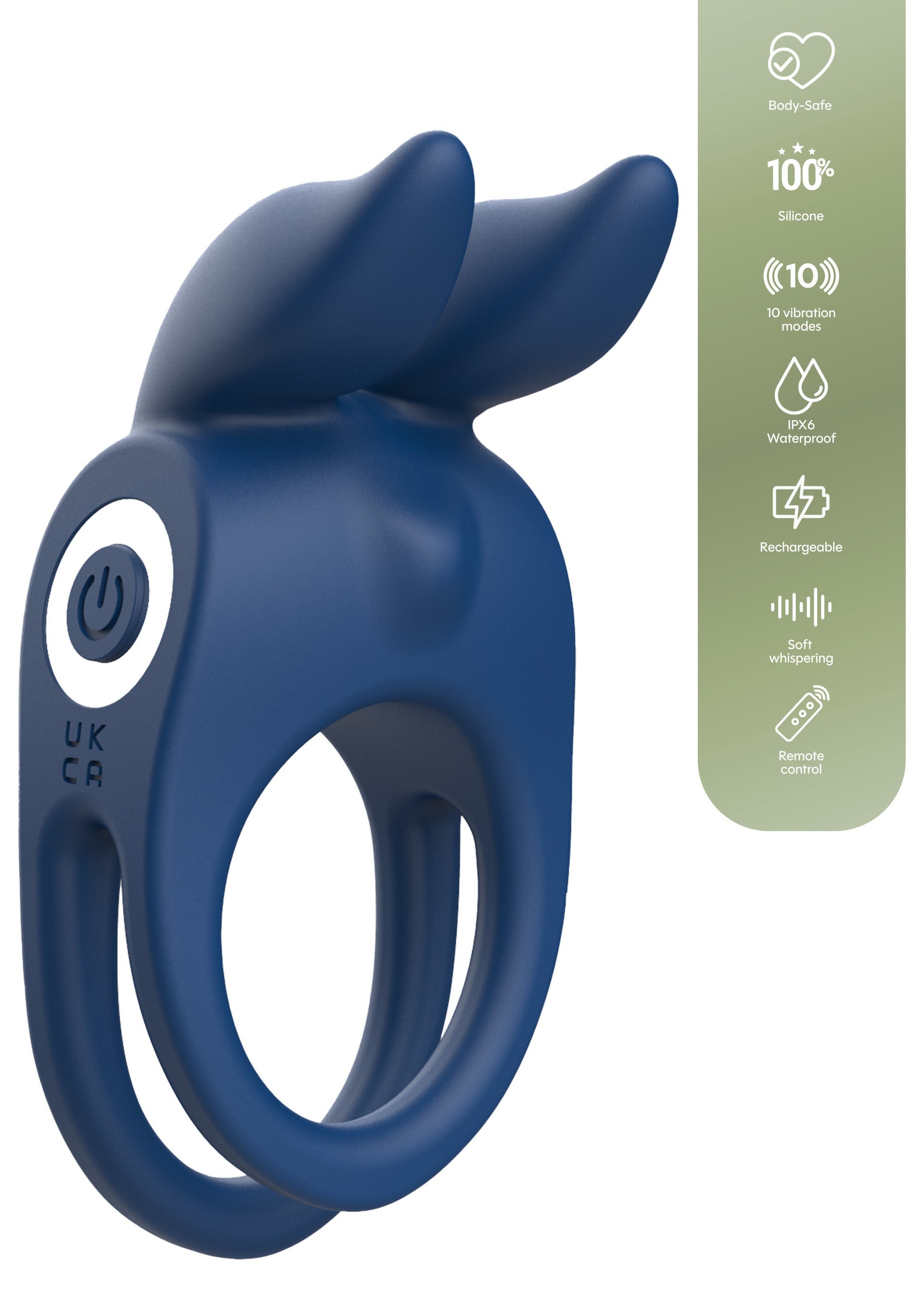 Cockring vibrant Fierce Rabbit 30mm Bleu