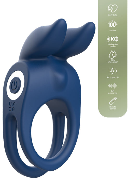 Cockring vibrant Fierce Rabbit 30mm Bleu