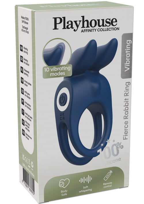 Cockring vibrant Fierce Rabbit 30mm Bleu