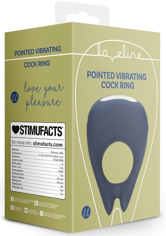 Cockring Vibrant Pointu Baltic 34mm Bleu