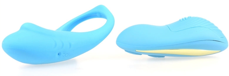 Cockring vibrant Shark 29mm Bleu