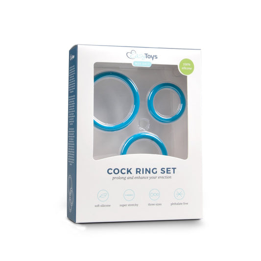 Cockrings en silicone Bleus x3