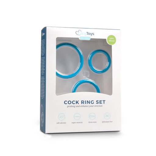 Cockrings en silicone Bleus x3