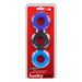 Cockrings Silicone Huj x3 25 mm Bleu-Noir