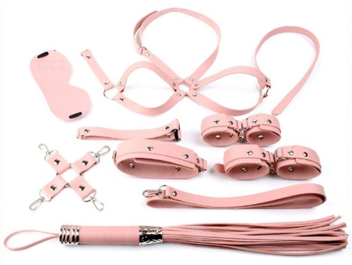 Coffret Bondage SM Obedience 10 Pièces Rose