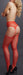 Collant effet porte-jarretelles avec strass Lana - Rouge