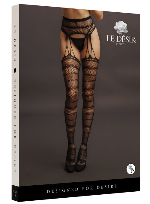 Collant effet porte-jarretelles Olivia - Noir