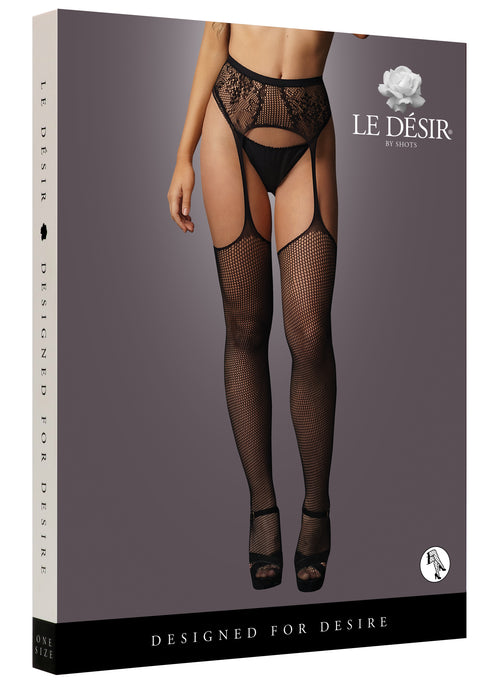 Collant effet porte-jarretelles Maëlys - Noir