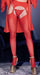 Collant effet Porte-jarretelles Mina - Rouge
