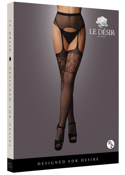 Collant effet porte-jarretelles Noria - Noir