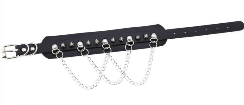 Collier à pointes Piky Noir-Argenté