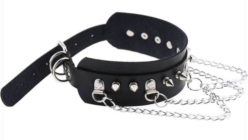 Collier à pointes Piky Noir-Argenté