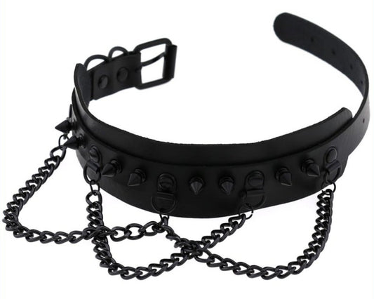 Collier à pointes Piky Noir