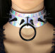 Collier à pointes Strobo Laser Argenté-Noir