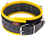 Collier en cuir - 3 anneaux D - Noir/ Jaune