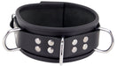 Collier en cuir 3 anneaux D Noir