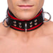 Collier en cuir 3 Anneaux D Rouge-Noir