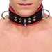 Collier en cuir avec 3 Anneaux D Rouge