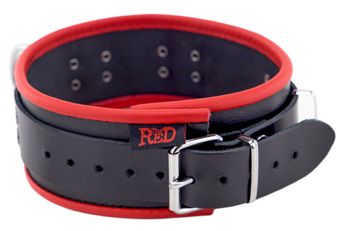 Collier en cuir avec 3 Anneaux D Rouge