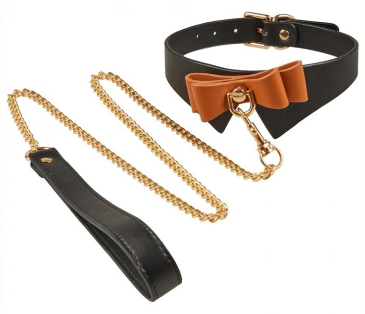 Collier et Laisse Butler Noir et Marron