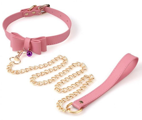 Collier Laisse Bow Rose