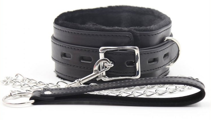 Collier Laisse FUR Noir