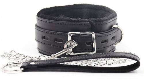 Collier Laisse FUR Noir